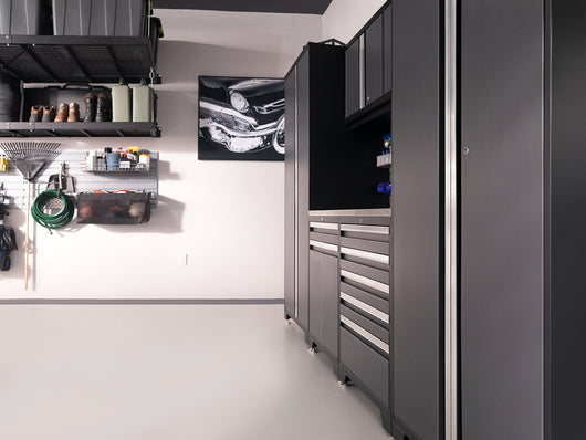 Pro Series 6 Piece Cabinet Set with Base, Wall Cabinet, Locker and Utility Cart
