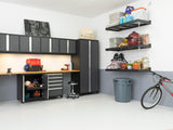 Pro Series 6 Piece Cabinet Set with Base, Wall Cabinet, Locker and Utility Cart