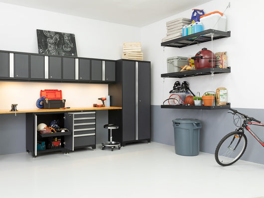 Pro Series 6 Piece Cabinet Set with Base, Wall Cabinet, Locker and Utility Cart