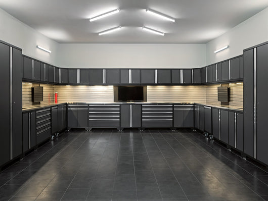 Pro Series 6 Piece Cabinet Set with Base, Wall Cabinet, Locker and Utility Cart
