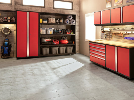 Pro Series 6 Piece Cabinet Set with Base, Wall Cabinet, Locker and Utility Cart