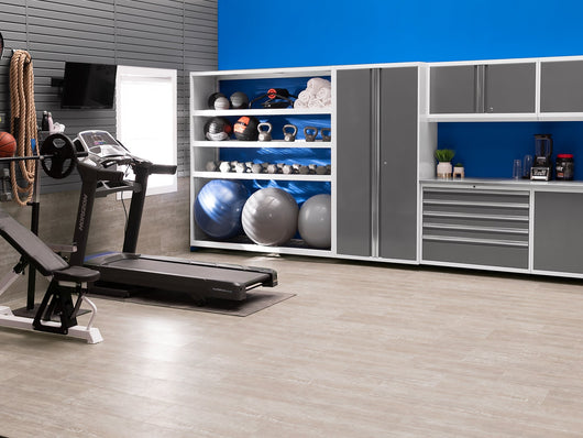 Pro Series 6 Piece Cabinet Set with Base, Wall Cabinet, Locker and Utility Cart