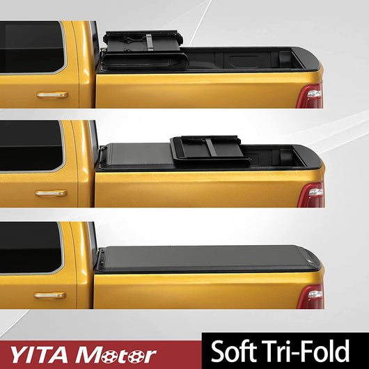 YITAMOTOR® Soft Tri-fold 2020-2024 Jeep Gladiator, Fleetside 5 ft Bed Truck Bed Tonneau Cover