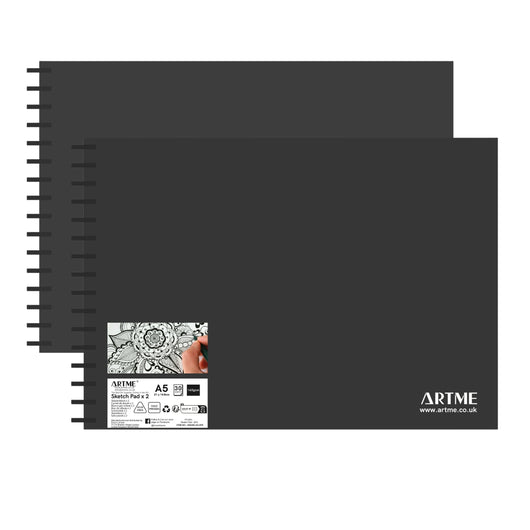 Artme A5 Sketch Pad, 30 Sheets 160gsm, Spiral Bound, Sketchbook - 2pk