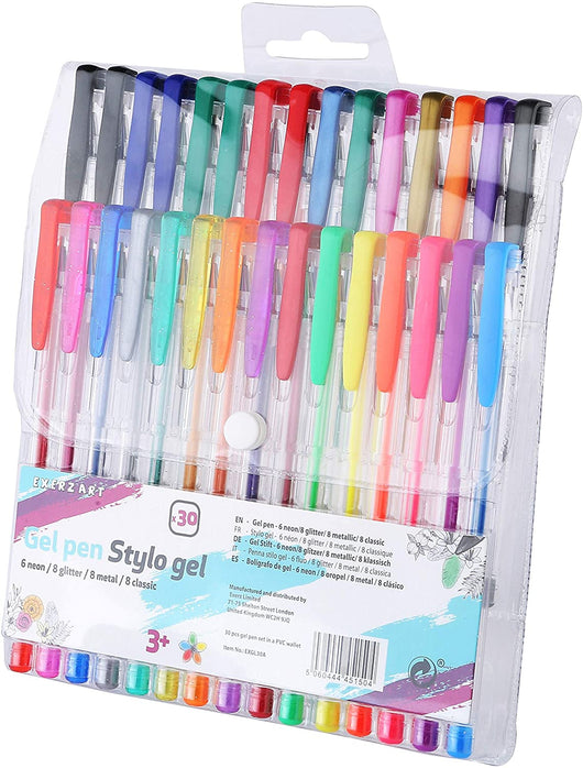 Exerz 30pcs gel pens in a wallet