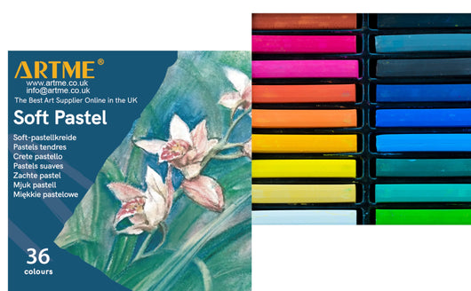 Artme Soft Pastel Paint Sticks Set 36 Assorted Vibrant Colours
