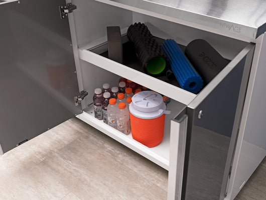 Pro Series 6 Piece Cabinet Set with Base, Wall Cabinet, Locker and Utility Cart