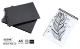 Artme A5 Sketch Pad, 30 Sheets 160gsm, Spiral Bound, Sketchbook - 2pk