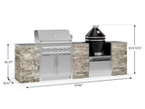 Outdoor Kitchen Signature Series 9 Piece Cabinet Set With Kamado, Platinum Grill and Grill Cabinet