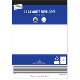 C4 A4 Mail Size Strong Large Peel & Seal White Envelopes 15 Pack