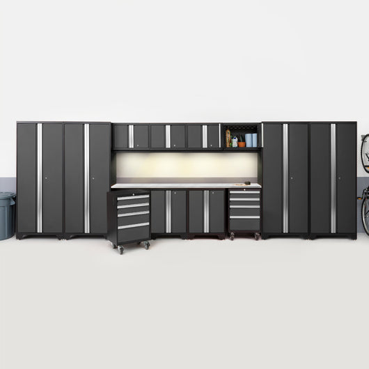Bold Series 14 Piece Cabinet Set with Tool, Base, Wall Cabinets and 30 in. Lockers