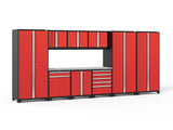 Pro Series 10 Piece Cabinet Set with Lockers, Tool Drawer Cabinet and 84 in. Worktop