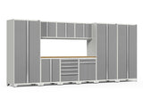 Pro Series 10 Piece Cabinet Set with Lockers, Tool Drawer Cabinet and 84 in. Worktop