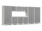 Pro Series 10 Piece Cabinet Set with Lockers, Tool Drawer Cabinet and 84 in. Worktop