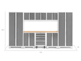 Bold Series 9 Piece Cabinet Set with 2 Base, Tool, Wall Cabinets and 30 in. Lockers