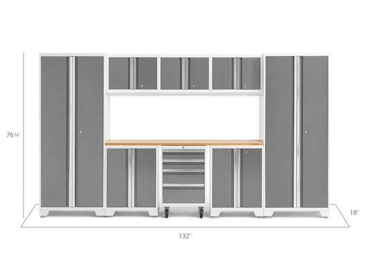 Bold Series 9 Piece Cabinet Set with 2 Base, Tool, Wall Cabinets and 30 in. Lockers