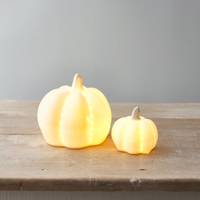 Ceramic LED Pumpkins - set of 2