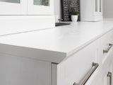 Home Wet Bar 13 Piece Cabinet Set with Wall, Wide Display, Sink Cabinet, Sink, Faucet and Melamine Countertop - 21 in.