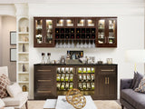 Home Wet Bar 13 Piece Cabinet Set with Wall, Wide Display, Sink Cabinet, Sink, Faucet and Melamine Countertop - 21 in.