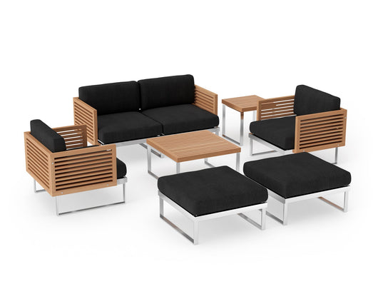 Monterey 6 Seater Chat Set with Coffee Table and Side Table