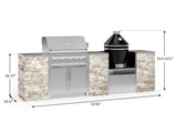 Outdoor Kitchen Signature Series 9 Piece Cabinet Set With Kamado, Platinum Grill and Grill Cabinet