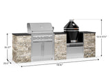 Outdoor Kitchen Signature Series 9 Piece Cabinet Set With Kamado, Platinum Grill and Grill Cabinet