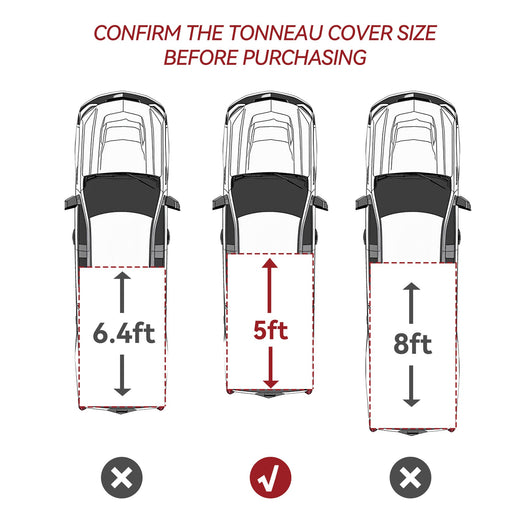 YITAMOTOR® 5 ft Bed Tonneau Cover Hard Tri-fold for 2005-2024 Nissan Frontier Truck 3 Fold