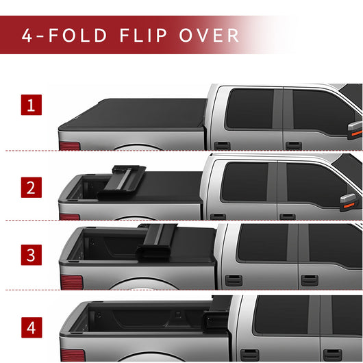 YITAMOTOR® Soft Quad Fold 2015-2024 Ford F-150, Styleside 5.5 ft Bed Truck Bed Tonneau Cover