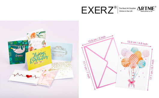 ARTME 24 Assorted Greeting Cards Multipack - Birthday, Thank You, Thinking Of You, New Baby, Anniversary, Sympathy, Congratulations, Wedding, Blank