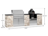 Outdoor Kitchen Signature Series 9 Piece Cabinet Set With Kamado, Platinum Grill and Grill Cabinet