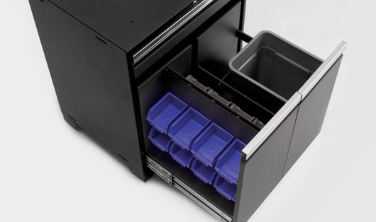 Pro Series 14 Piece Cabinet Set with Lockers, Base, Wall, Tool Drawer Cabinets and 56 in. Worktop