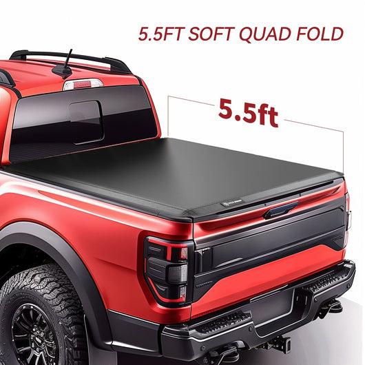 YITAMOTOR® Soft Quad Fold 2015-2024 Ford F-150, Styleside 5.5 ft Bed Truck Bed Tonneau Cover