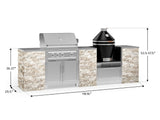 Outdoor Kitchen Signature Series 9 Piece Cabinet Set With Kamado, Platinum Grill and Grill Cabinet
