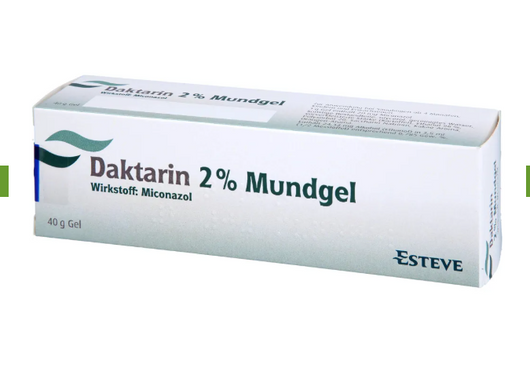Daktarin 2% Mundgel packaging with 'Esteve' branding on a white background
