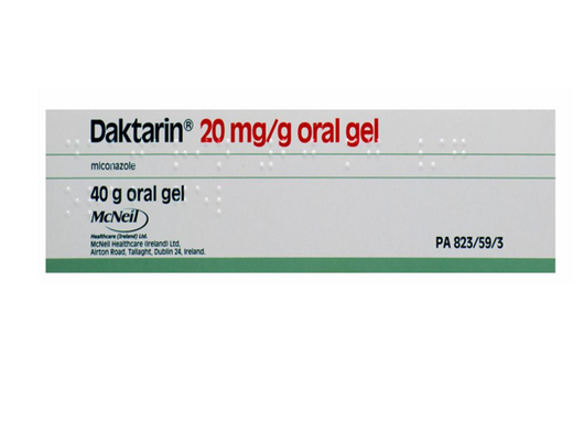 Daktarin 20 mg/g oral gel packaging on a white background