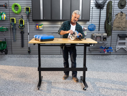 56 in. Manual Adjustable Height Worktable