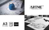 Artme A3 Sketch Pad, 30 Sheets 160gsm, Spiral Bound, Sketchbook - 2pk