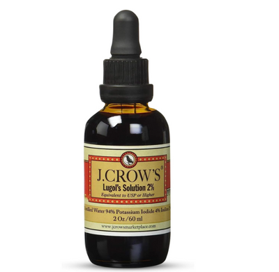 J.Crow’s Lugol’s Solution of Iodine 2oz | High Purity Iodine Drops