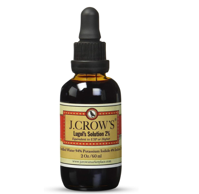 J.Crow’s Lugol’s Solution of Iodine 2oz | High Purity Iodine Drops