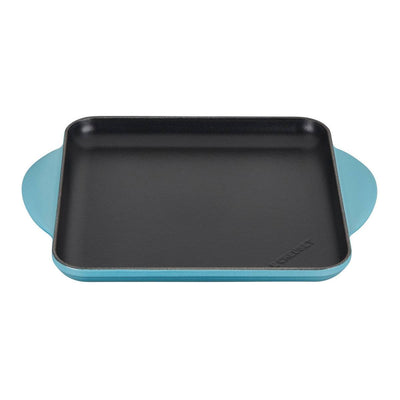 Le Creuset Enameled Cast Iron Square Griddle Pan, 9.5-Inches, Caribbean