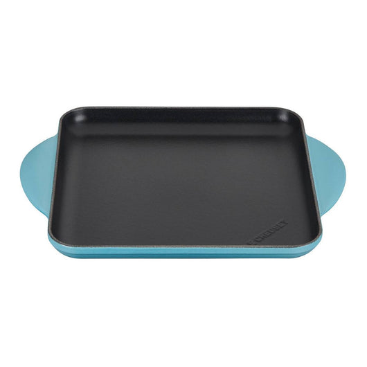 Le Creuset Enameled Cast Iron Square Griddle Pan, 9.5-Inches, Caribbean