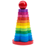 Stacking Rings Toy - Wooden Rainbow Toy