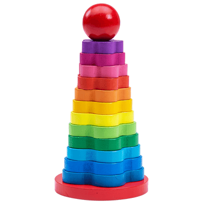 Stacking Rings Toy - Wooden Rainbow Toy