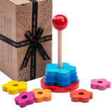 Stacking Rings Toy - Wooden Rainbow Toy