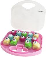 EXERZ Paper Punch Set 14pcs Art & Craft in a Storage Box - Pink