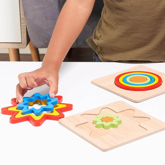 Rainbow Shape Puzzles - Wooden Shape Sorters