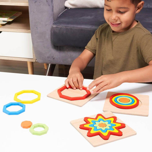 Rainbow Shape Puzzles - Wooden Shape Sorters