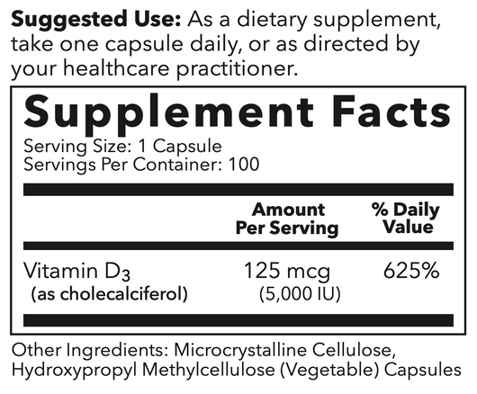 Vitamin D3 (5,000 IU) (120 Capsules)