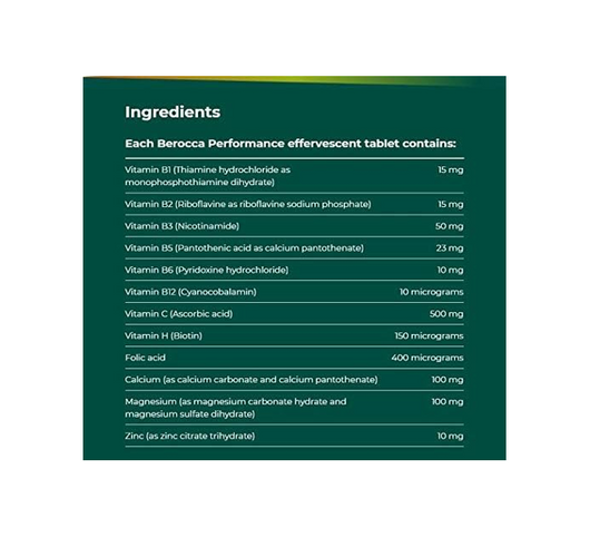 Berocca Orange Effervescent Tablets 45-Count – Daily Vitamin & Mineral Supplement Drink