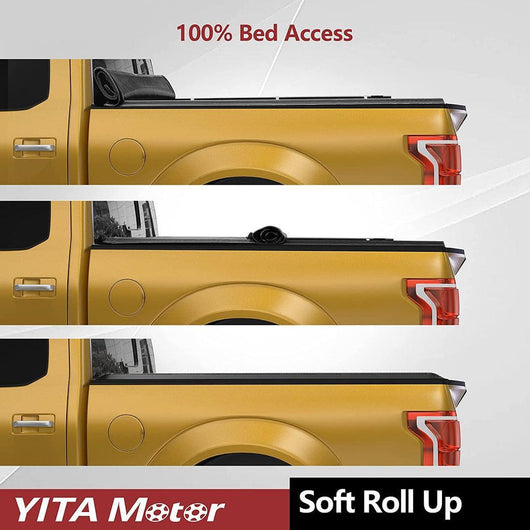 YITAMOTOR® Soft Roll Up Truck Bed Tonneau Cover for 2015-2022 Chevy Colorado/GMC Canyon, Fleetside 6.2 ft Bed